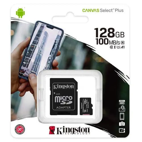 Kingston 128GB Canvas Select Plus Micro SDXC + Adapter SDCS2/128GB