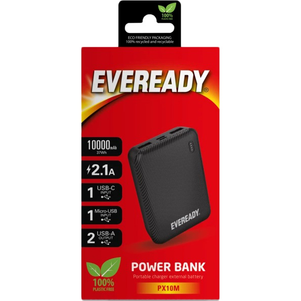 Eveready Powerbank 10,000MAH 2 USB Black