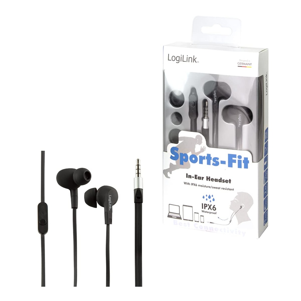 LogiLink Waterproof Stereo IN-EAR Headset