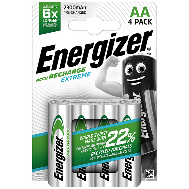 Energizer Rechargable Batteries AA/HR6 2300MAH (4-pack)