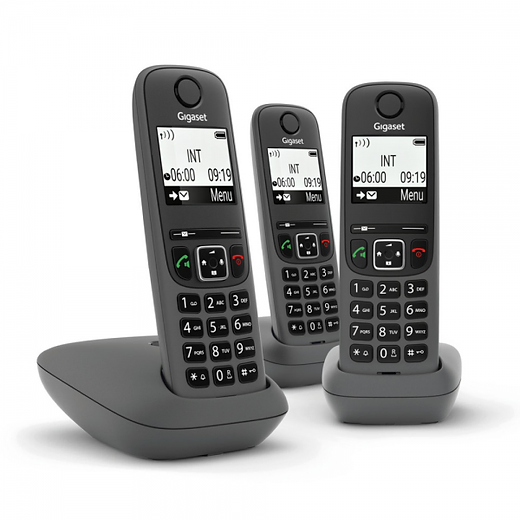 Gigaset Cordless Phone  AS490 TRIO Black with Handsfree