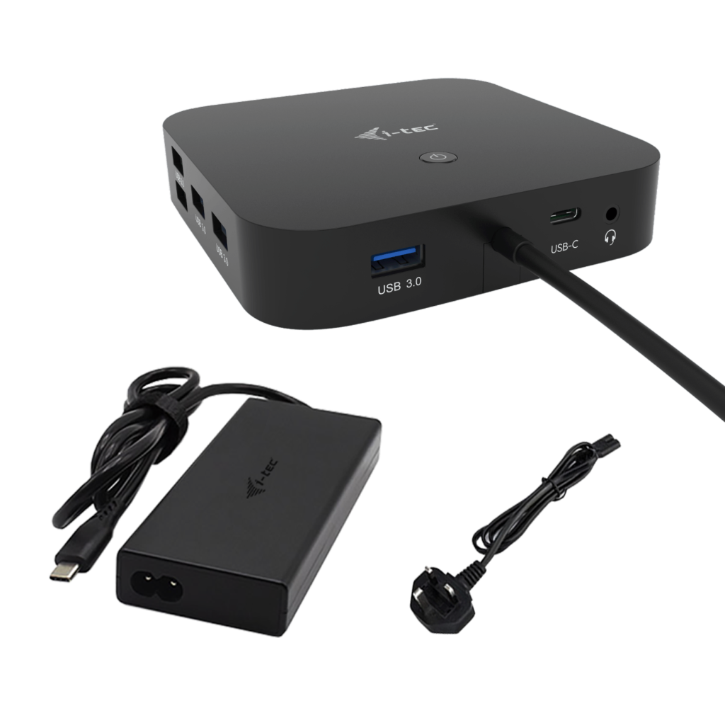 i-TEC USB-C Dual Display Docking Station with Power Delivery and Universal Charger C31DUALDPDOCKPD100W