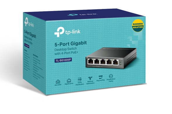 TP-Link TL-SG1005P 5-Port Gigabit Desktop Switch with 4-Port PoE