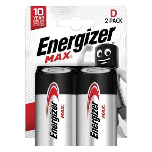 [ENE-BATT-D-LR20] Energizer Alkaline Max D/LR20 FSB2 Pack of 2